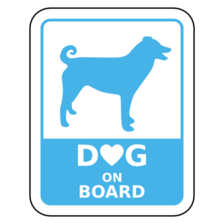 Dog On Board Sticker (Baby Blue)